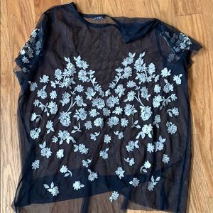 Torrid sheer embroidered blouse